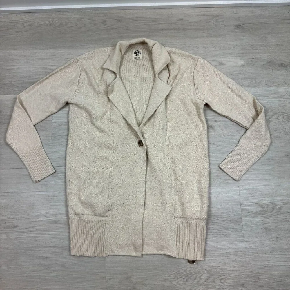 Free People Desert Blazer Cardigan Sweater Size XS‎ Natural Beige